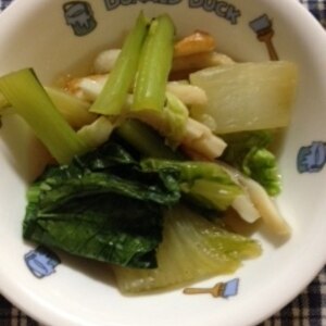 レンジで簡単♪小松菜と白菜の煮びたし